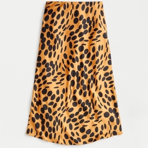 J. Crew Dresses & Skirts - J. Crew Pull-on slip satin skirt in wavy cheetah Small